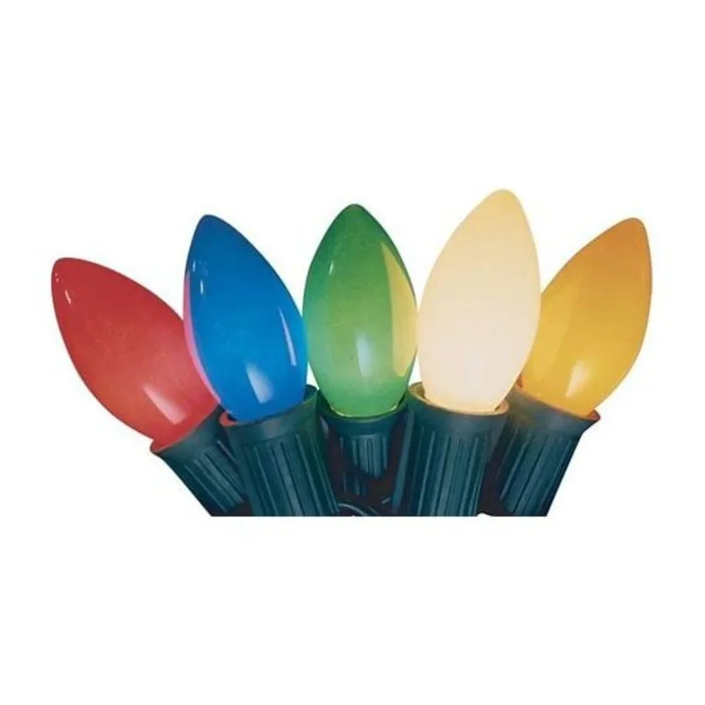 ⚡️2 Holiday Living 25ct Ceramic C9‎ Multicolored Christmas Lights Party Lights